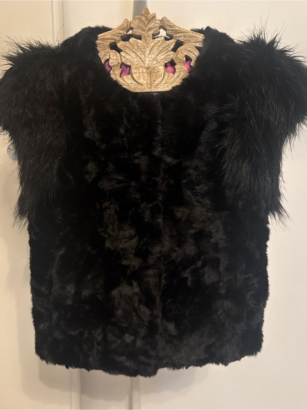 SKAIST TAYLOR FOR TARGET X NEIMAN MARCUS BLACK FAUX FUR VEST